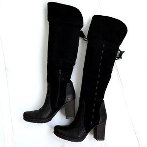 Naya suede leather Black Over the Knee Boots size 7
